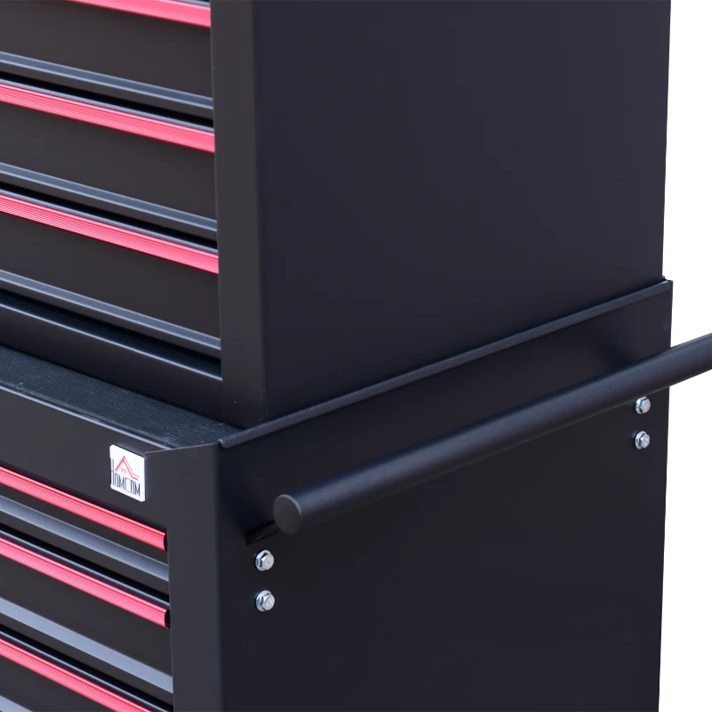 HomCom 36" 2 Piece Rolling Tool Chest Storage Cabinet Combo Set w/ 13 Drawers
