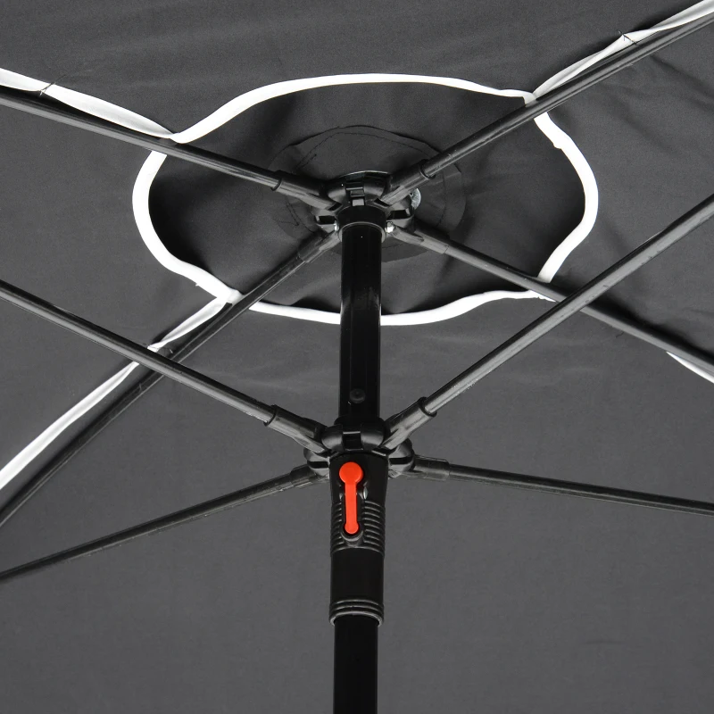 Outsunny 5.8' Compact Portable Round Sun Shade Folding Beach Patio Umbrella - Black