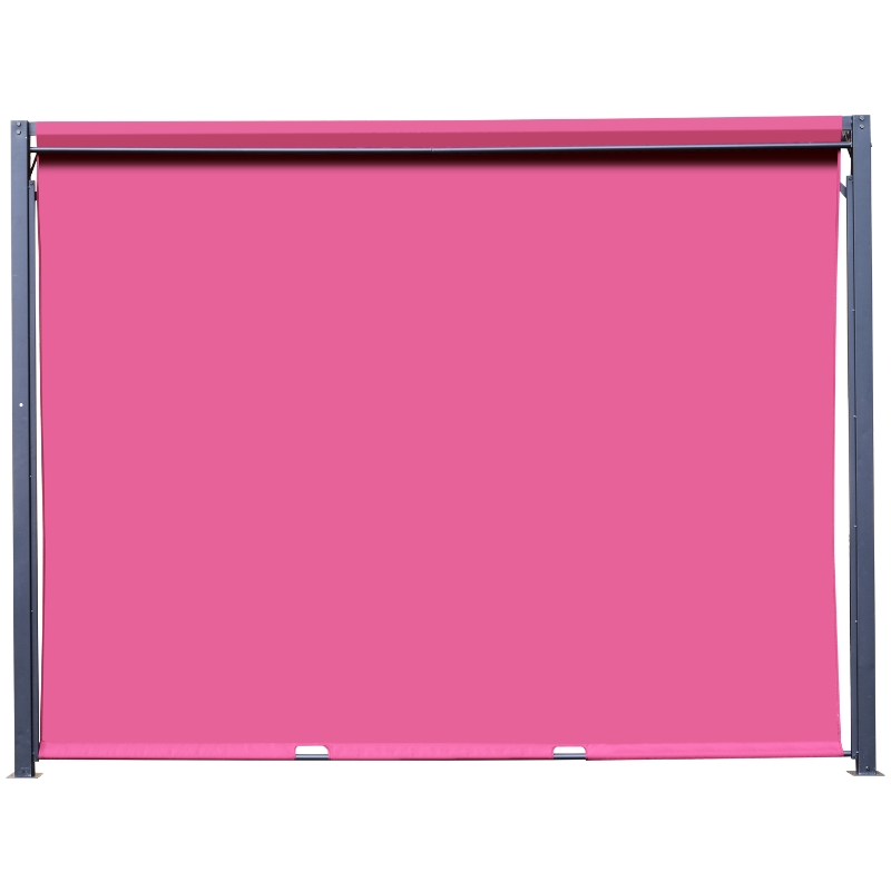 Outsunny 10’ x 10’ Steel Fabric Retractable Pergola Canopy Shade Kit - Wine Red