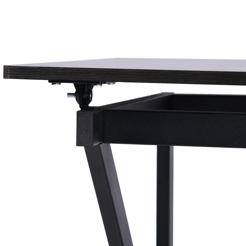 HomCom Wood Adjustable Folding Tilt-Top Art Drawing Drafting Table - Black