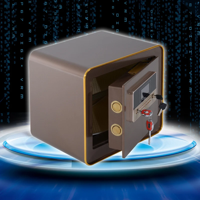 HomCom 16” x 12” x 14” LCD Digital Security Storage Safe Box - Brown