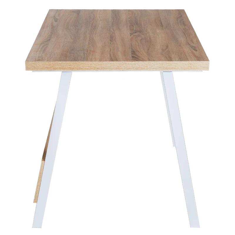 HomCom 47" Wood and Steel Modern Computer Desk - Oak / White