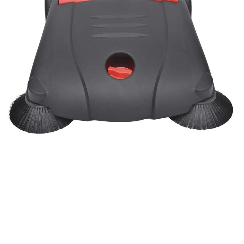 HomCom Outdoor Rotating Manual Push Broom Sweeper - Red and Black