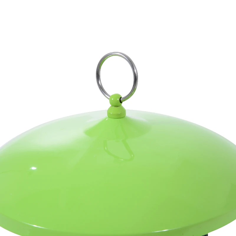 PawHut Triple Chamber Outdoor No Mess Bird Feeder Squirrel Proof - Lime Green / Black
