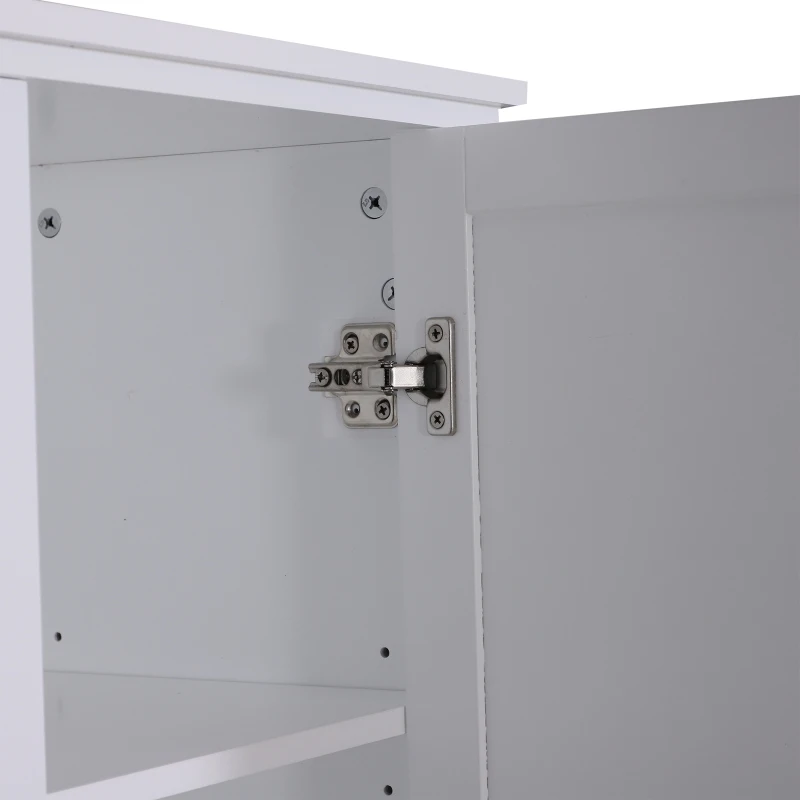 HomCom 67" Tall Modern Wood Free Standing Bathroom Linen Tower Storage Cabinet Narrow Kitchen Cupboard Storage Shelf - White