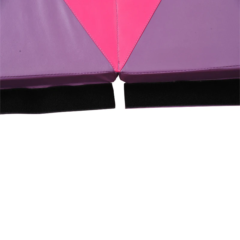 Soozier 8' x 4' x 2" PU Leather Folding Gymnastics / Martial Arts Mat - Pink/ Purple