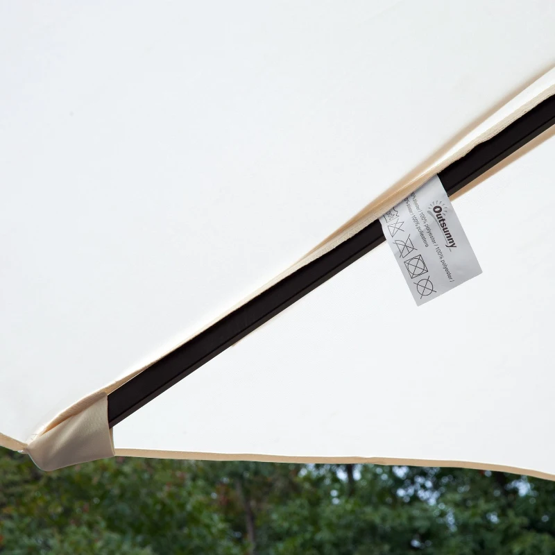 Outsunny 15' Double-Sided Outdoor Patio Market Umbrella with Air Vents - Cream White