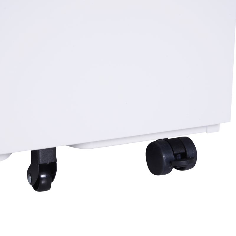 HomCom 24" Steel 3 Drawer Locking File Cabinet on Wheels - White