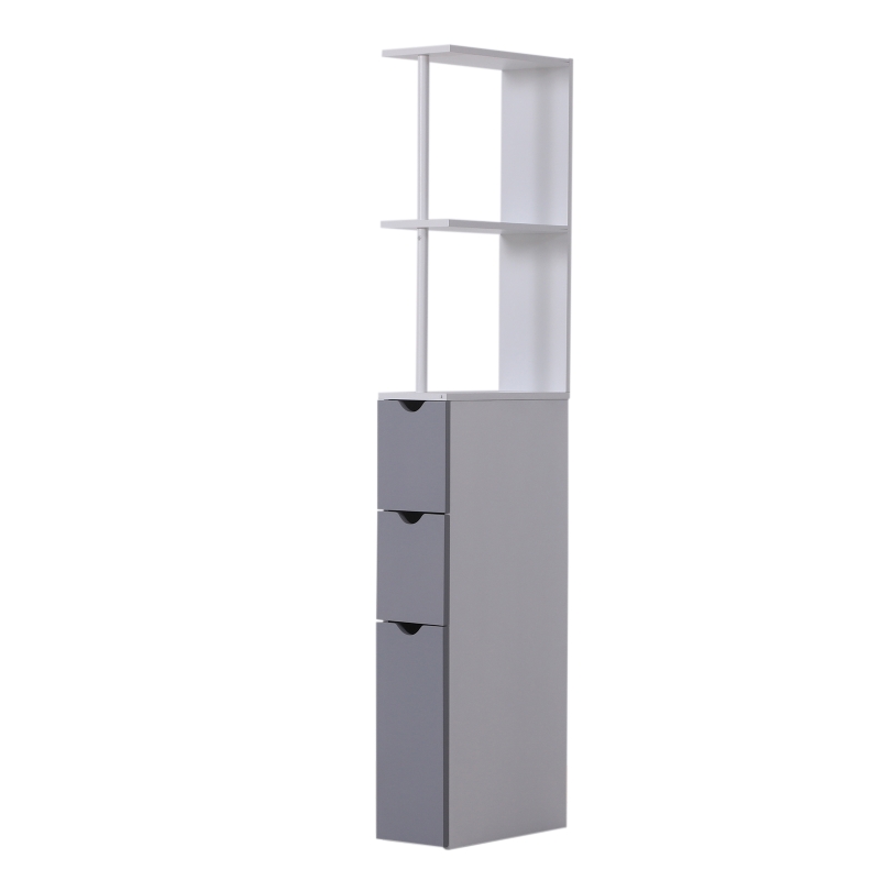 55" Tall Bathroom Shelf Toilet Tissue Cupboard w
