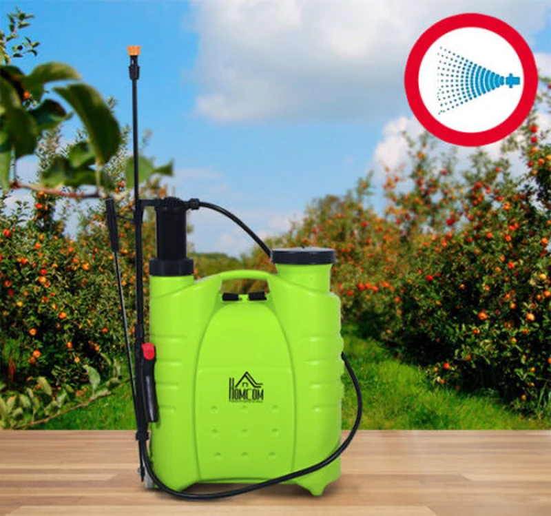 HomCom 4-Gallon Manual Hand Pump Small Garden Lawn Sprayer Backpack - Green