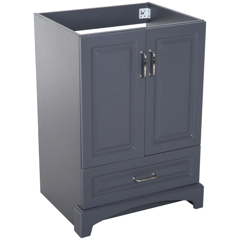 Kleankin 34” Modern Single Ceramic Sink Bathroom Vanity Set - Soft Grey