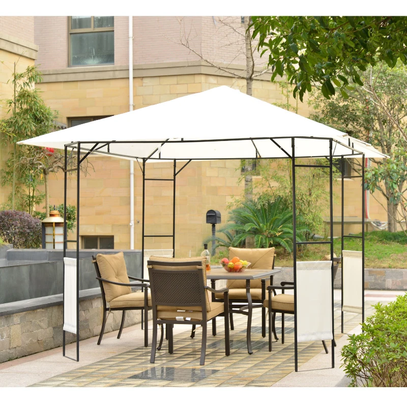 Outsunny 10' x 10' Outdoor Gazebo Canopy, Modern Design with Weather-Resistant Roof - Elegant Shelter for Garden & Patio