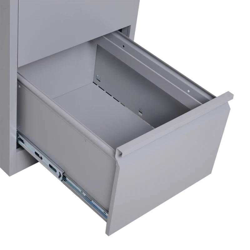 Vinsetto 28" Metal 2 Drawer Vertical Locking Office Filing Cabinet - Grey