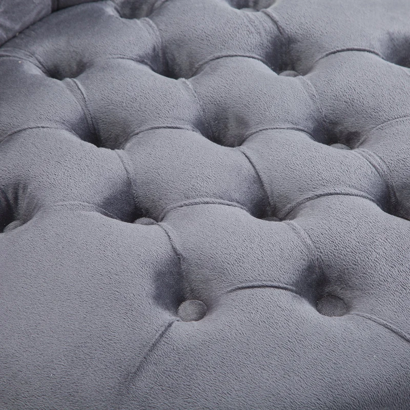 HOMCOM Retro High Back Armless Chair, Button-Tufted, Thick Padding, Royal Design for Living Room, Bedroom