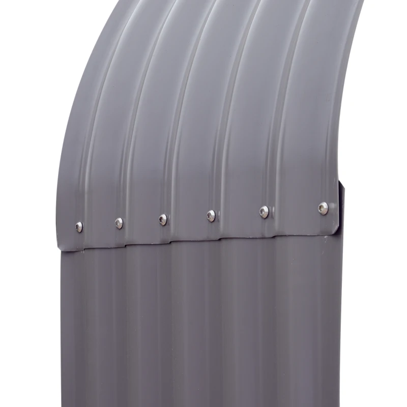 Outsunny 83" Steel Sturdy Firewood Covered Shed Storage Rack - Gray