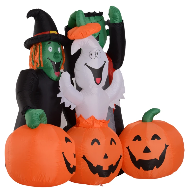 HomCom 5' LED Outdoor Halloween Inflatable Decoration - Monster Pumpkin Party