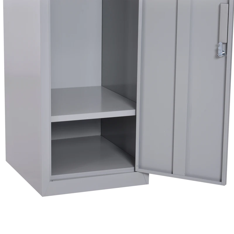 Vinsetto 71" 2 Tier Freestanding Steel Metal Lockable Employee Wall Locker Storage Cabinet - Grey