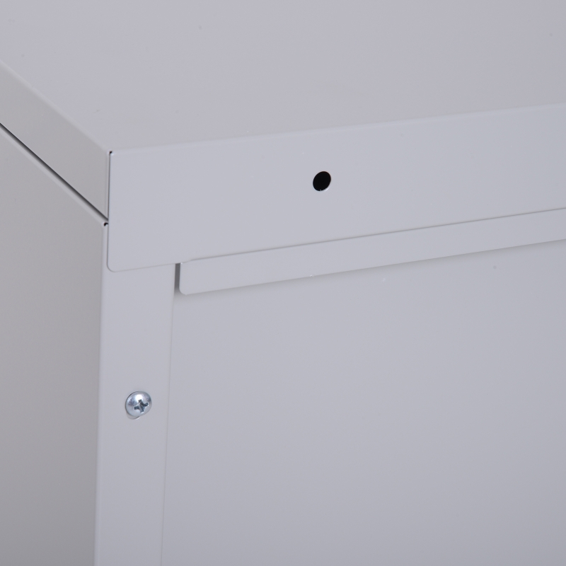 Vinsetto 2 Drawer File Cabinet Metal Storage Chest Home Office - Grey