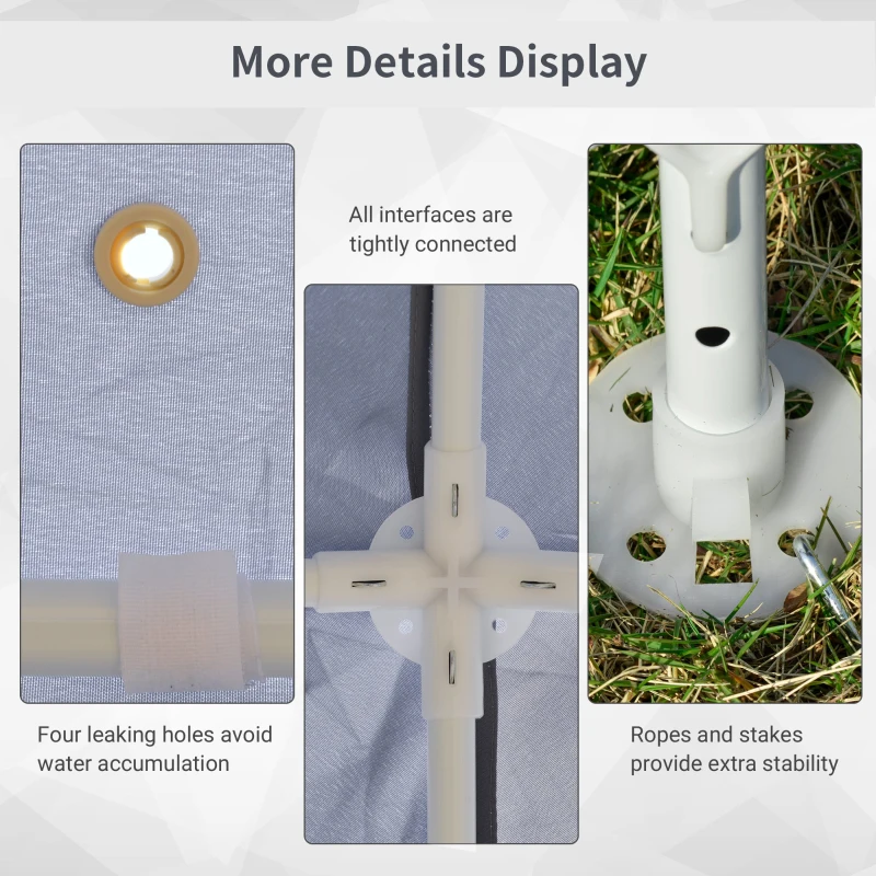 Outsunny Outdoor Sun Shade Gazebo, Canopy Tent with Mesh Screen Walls, Ideal for Garden & Patio, Grey