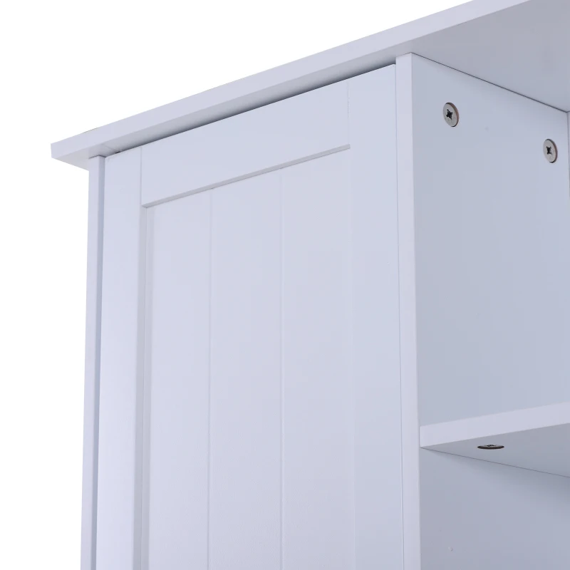 HomCom 23.5" W x 28" H Wooden Wall Mounted Bathroom Storage Cabinet - White