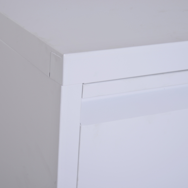 Vinsetto 28" Metal 2 Drawer Vertical Locking Office Filing Cabinet - White