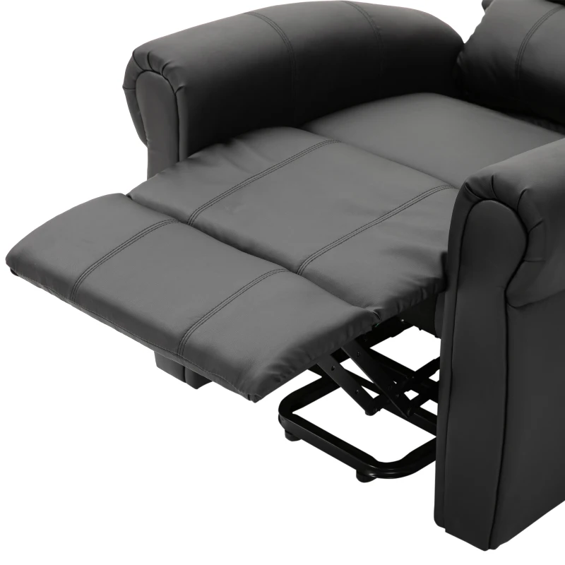 HOMCOM Power Lift Chair Heated Vibrating Massage Recliner Sofa with Remote PU Black
