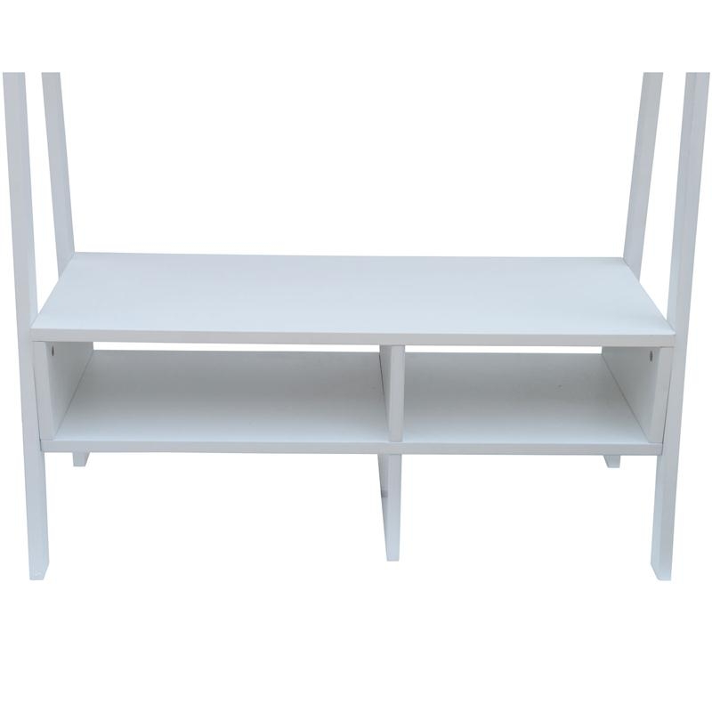 HomCom Leaning Ladder Bookcase / Entertainment Center TV Stand - White