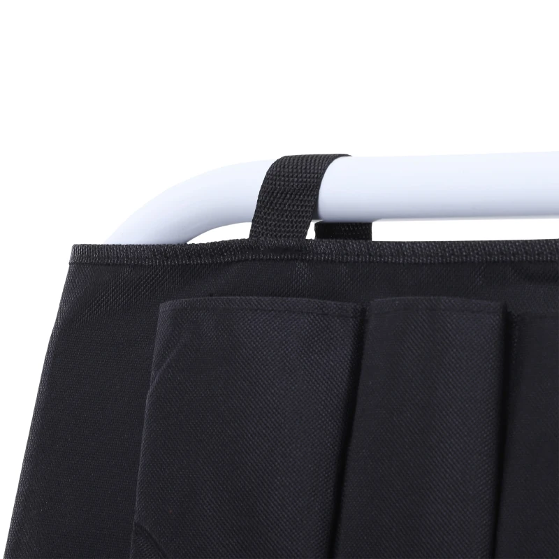 HOMCOM Folding 3 Step Stool Ladder with Safety Rails and Tool Bag Holder