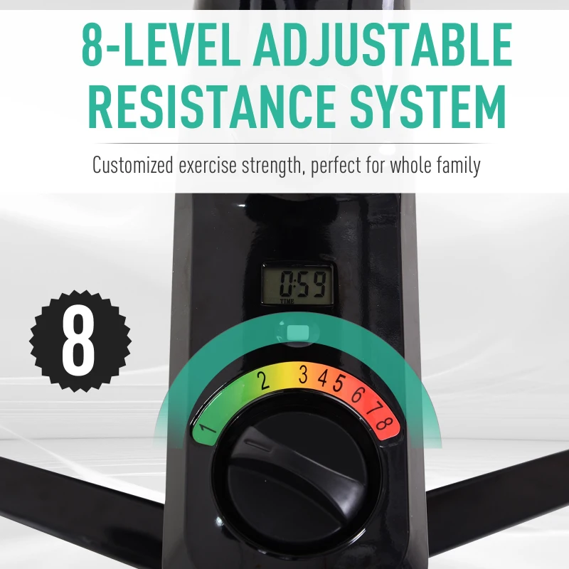 Soozier 2-in-1 Stationary Exercise Bike and Tabletop Workstation with LCD Monitor  Black