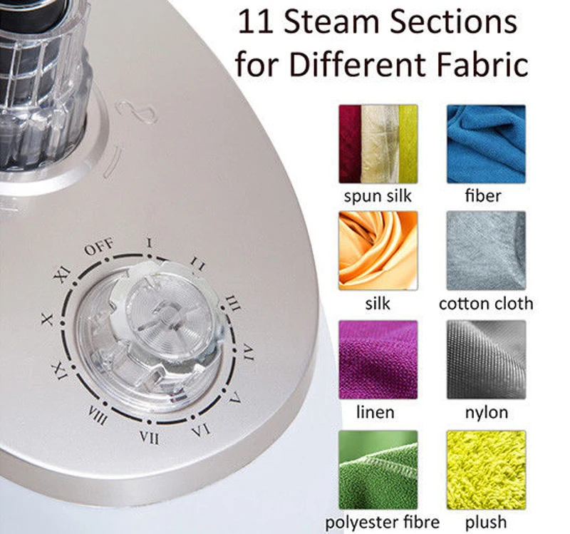 HomCom 1.7 Liter 1200W Upright Full Size Clothing Steamer with Fabric Brush and Garment Hanger - White / Grey