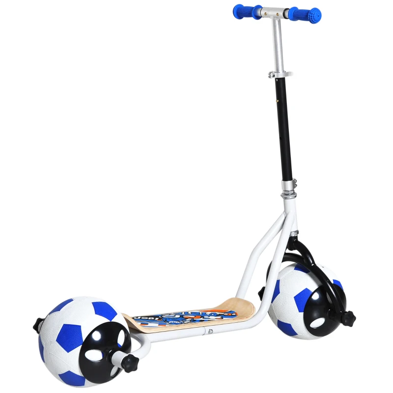 Qaba Balance Scooter for Kids with Soccer Ball Tires - Blue and Black