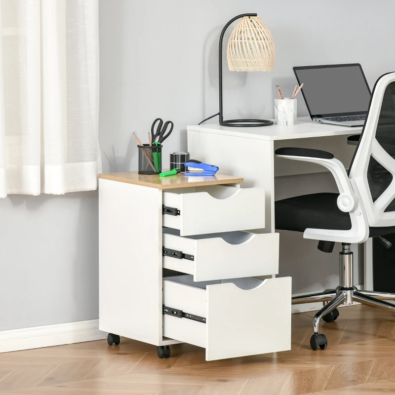 HomCom 3-Drawer Office Storage Supply Craft Organizer Home Furniture - White