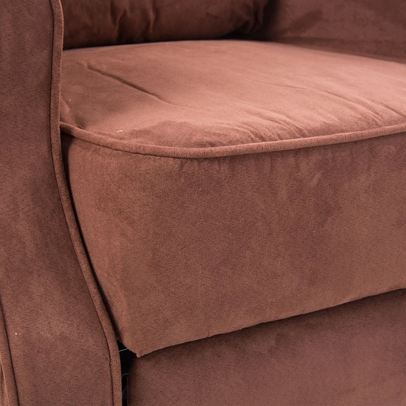 HomCom Artificial Suede Heated Back Massage Recliner Chair - Brown