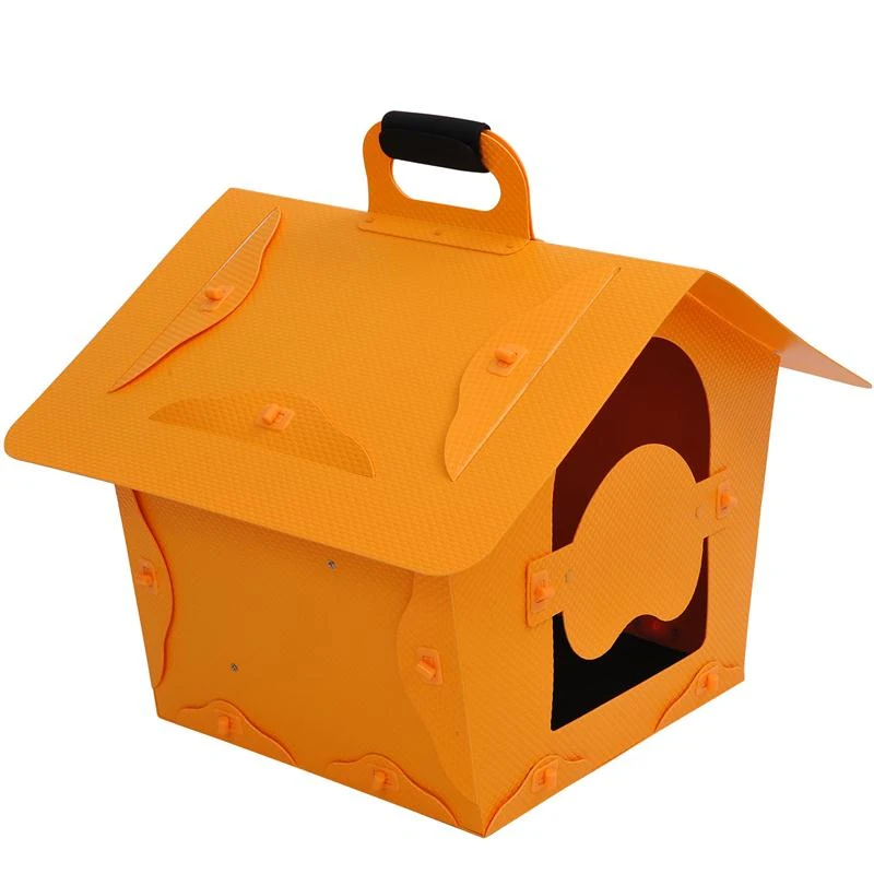 Pawhut Portable Folding Dog House Bed Carrying Travel Dog Kennel - Yellow