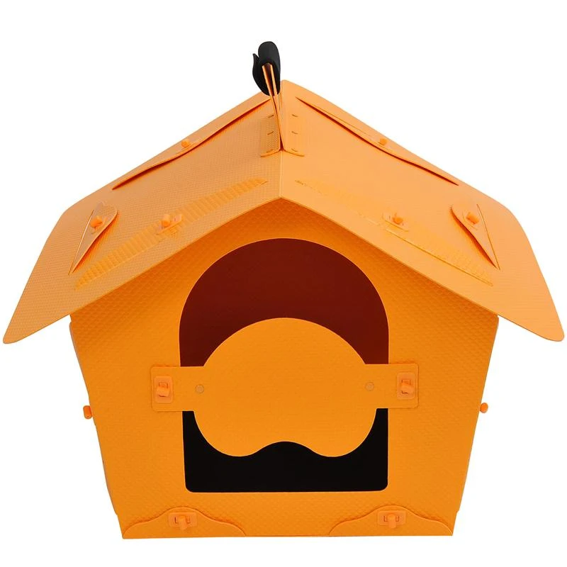 Pawhut Portable Folding Dog House Bed Carrying Travel Dog Kennel - Yellow