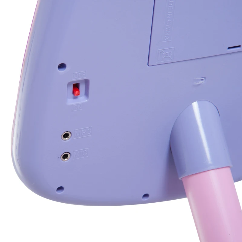 Qaba Kids Karaoke Machine Toy Play Set with Microphones & Adjustable Stand - Pink