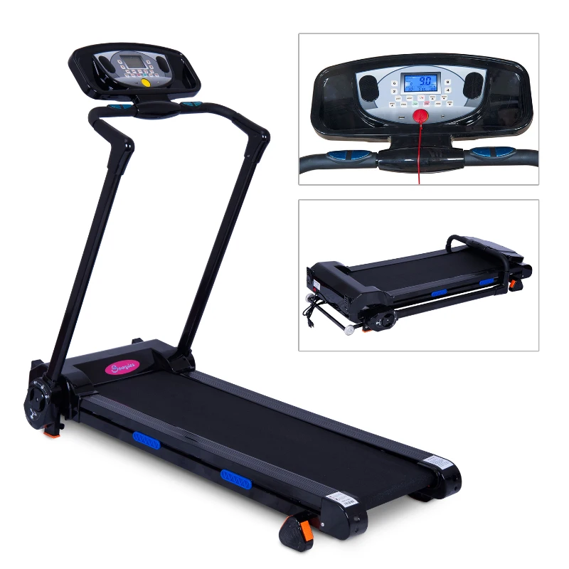 Soozier 1100W Portable Electric Folding Treadmill Running Machine with LCD Display