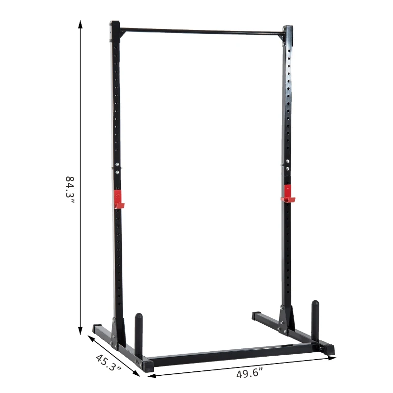 Soozier Adjustable Upper Body Strength Training Power Rack Exercise Stand - Black