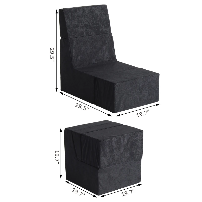 HomCom Fold Down Chair Flip Out Chair - Black