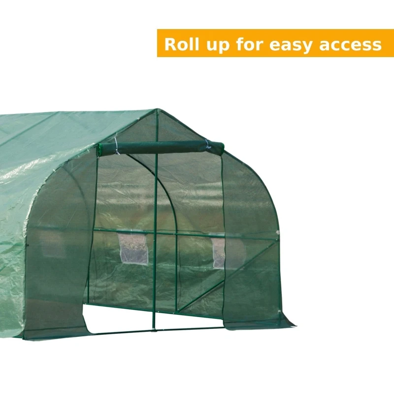 Outsunny 20’ x 10’ x 7’ Plastic Portable Outdoor Patio Walk-In Greenhouse Kit
