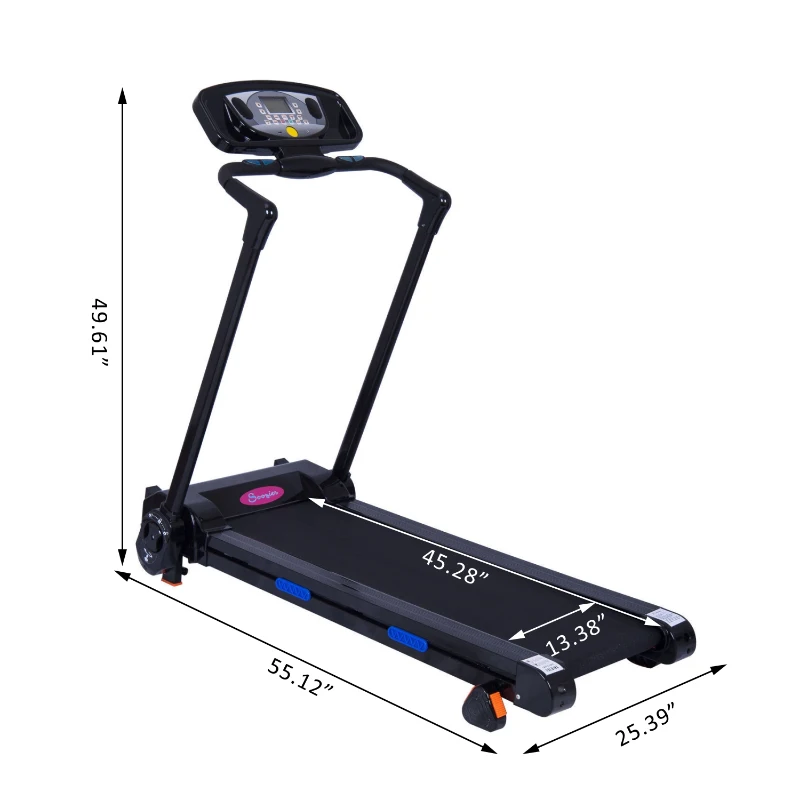Soozier 1100W Portable Electric Folding Treadmill Running Machine with LCD Display