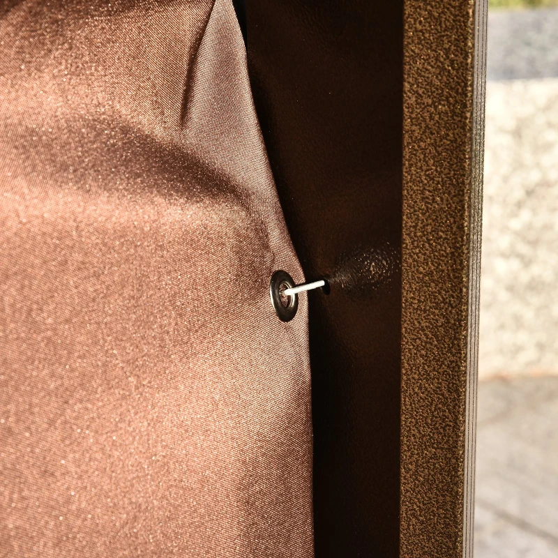 Outsunny 10'x12' Hardtop Gazebo with Mesh Curtains & Steel Slat Canopy, Outdoor Shelter for Patio, Garden, Brown