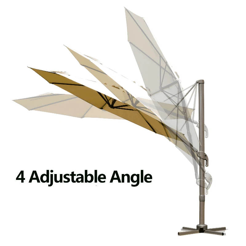 Outsunny 9.5' Outdoor Market Patio Umbrella with Tilt and Crank - Khaki