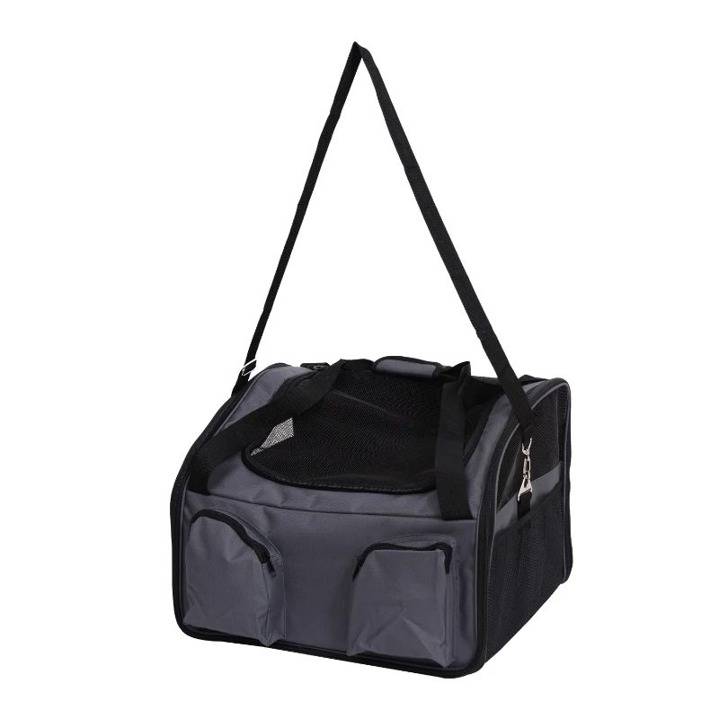 Pawhut 15” Pet Travel Carrier for Cats & Dogs – Gray