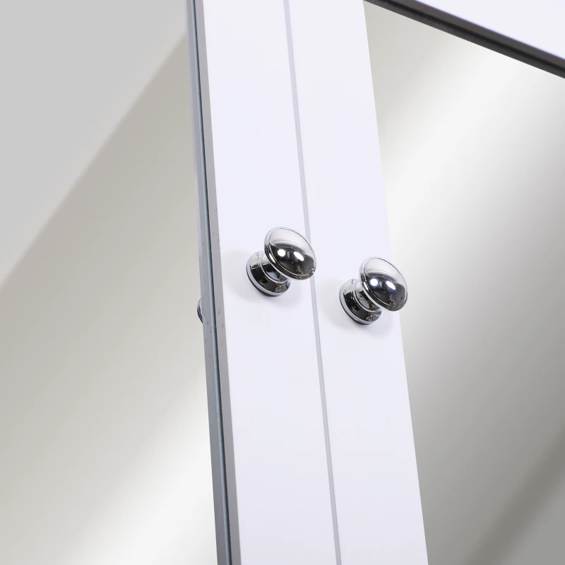 Kleankin Wall Mounted Bathroom Storage Cabinet with Mirror and Double Doors - White