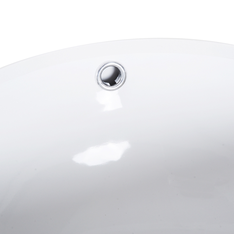 Kleankin 34” Modern Single Ceramic Sink Bathroom Vanity Set - Soft Grey