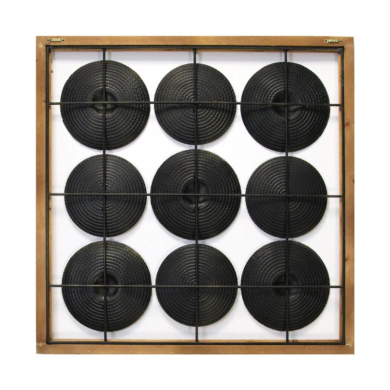 Stratton Wood Frame and Metal Plates Wall Art