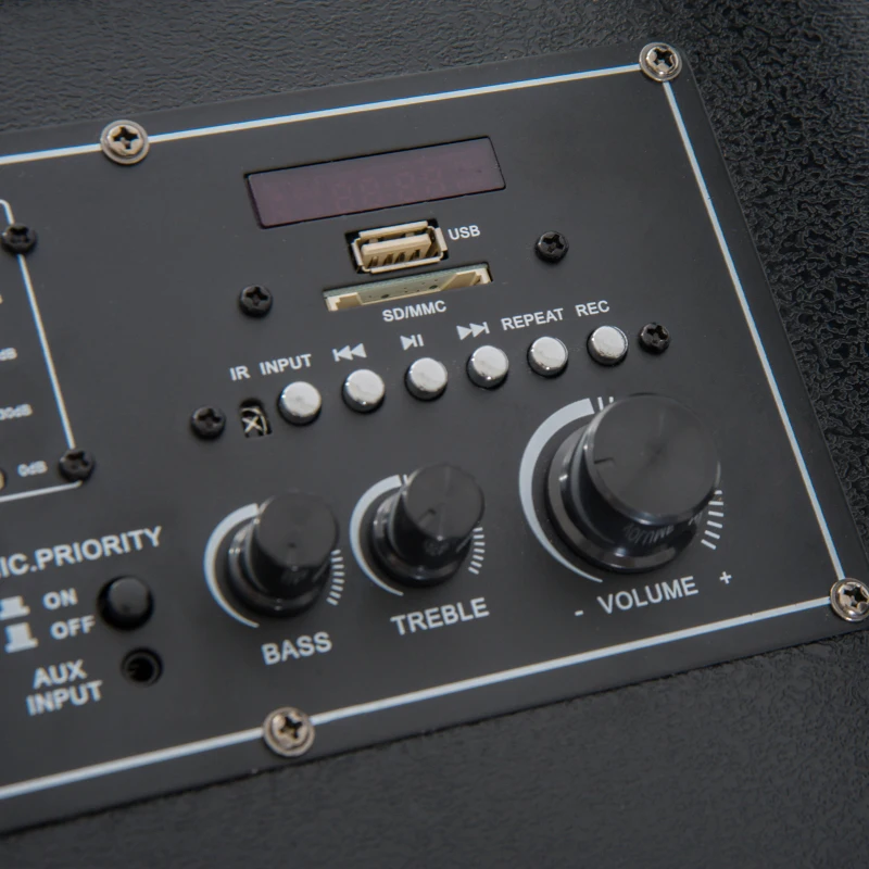 HomCom 80 Watt Portable Remote Control LED Bluetooth Dual Speaker System with Wheels