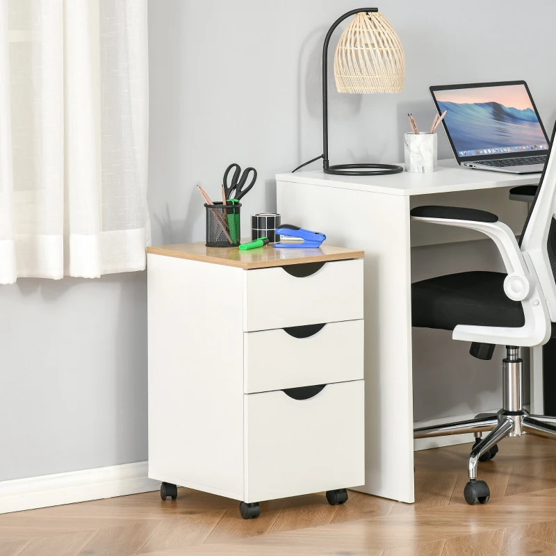 HomCom 3-Drawer Office Storage Supply Craft Organizer Home Furniture - White