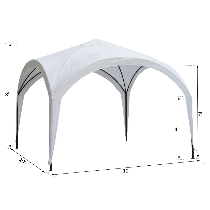 Outsunny 10’ x 10’ Outdoor Portable Dome Canopy Tent Sunshade Cover - White